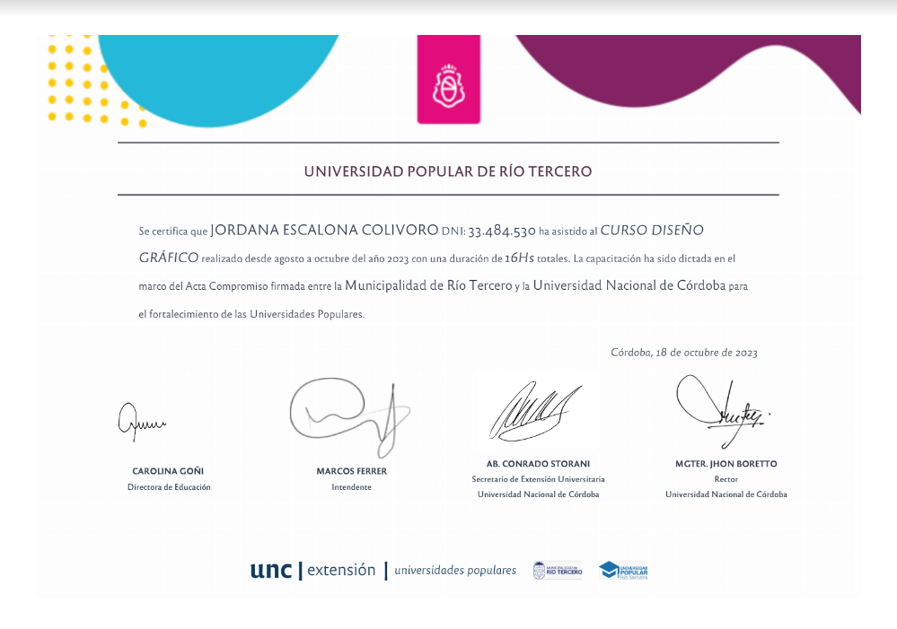 Certificado Diseño Gráfico