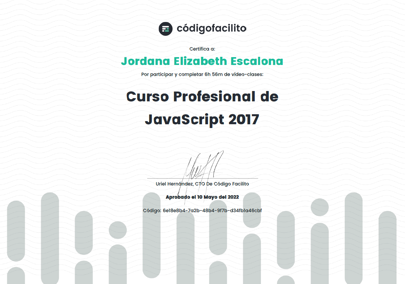 Certificado Profesional de JavaScript 2017