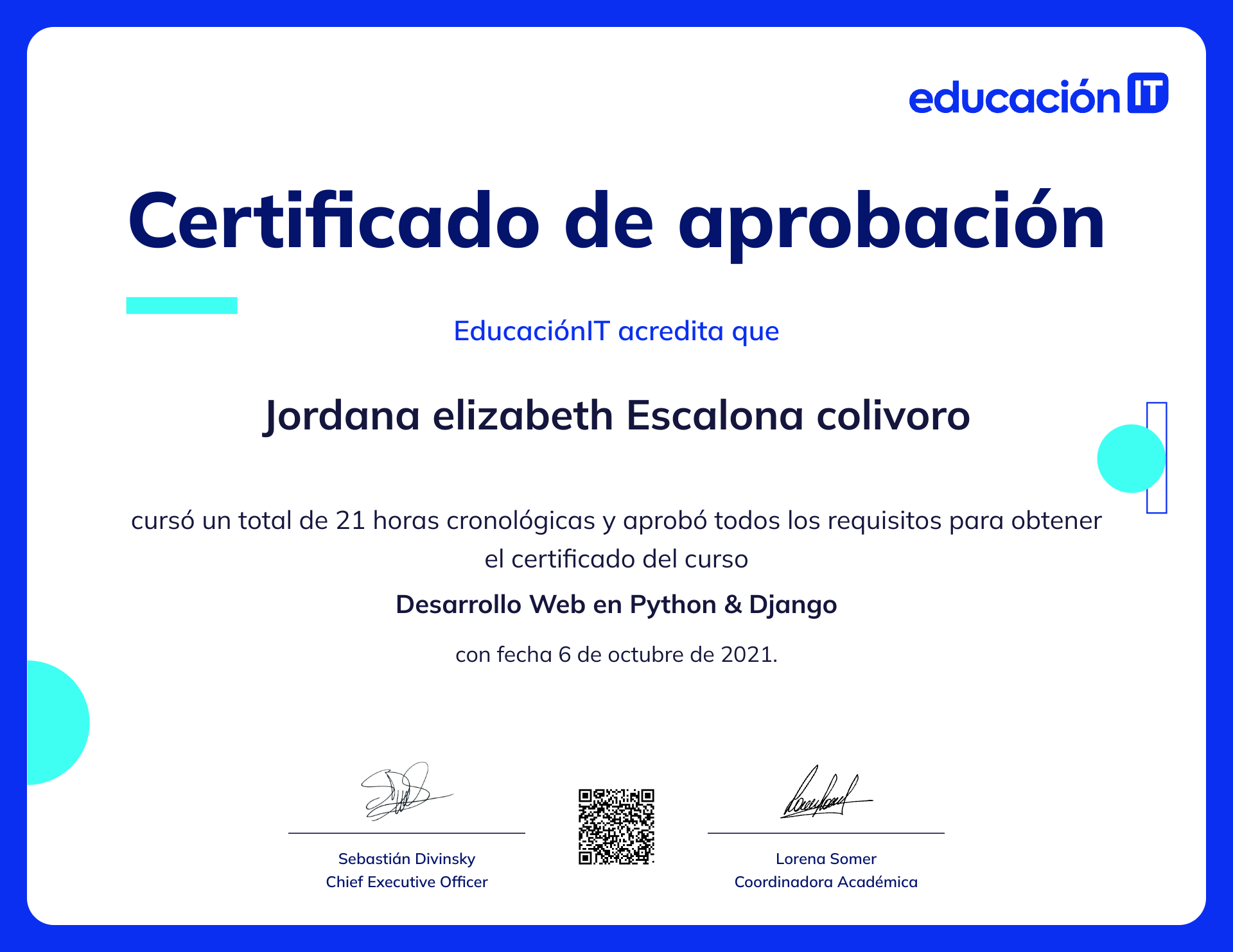 Certificado desarrollo web python & django